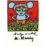ANDY WARHOL & KEITH HARING - Andy Mouse III, Homage to Warhol - Color offset lithograph