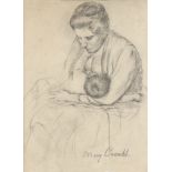 MARY CASSATT - Mother Nursing Her Child - Pencil drawing on paper
