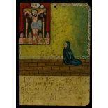 MEXICAN SCHOOL (EX-VOTO ARTIST) 20TH CENTURY - Vintage Ex-Voto/Retablo: Porfiria Velis Lopez - Oi...