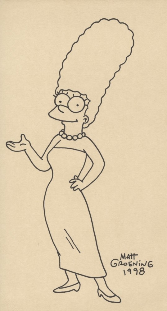 MATT GROENING - Marge Simpson - Original marker drawing on paper