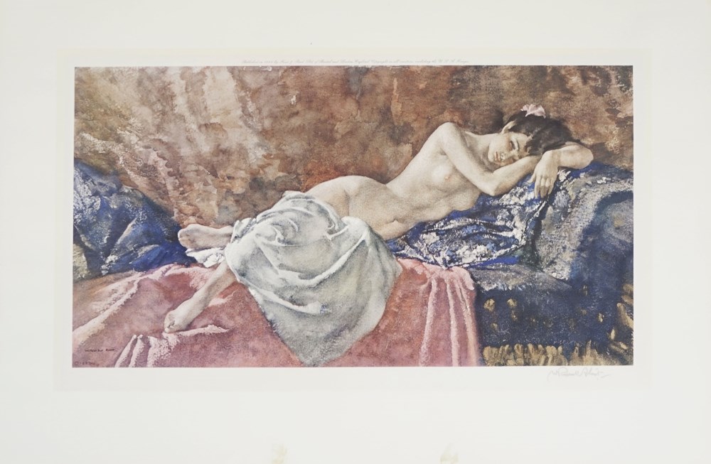 WILLIAM RUSSELL FLINT - Reclining Nude II - Original color collotype - Image 2 of 2