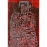 KARIMA MUYAES - Visionary in Red - Color monotype on paper