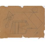 RUDOLF BAUER - Non-objective Solitary Confinement Prison Drawing [No.10] - Pencil drawing on paper