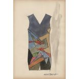 GIACOMO BALLA - Progetto: Abbigliamento Futuristico - Watercolor and ink drawing on paper