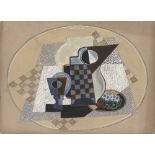 GINO SEVERINI - Nature morte avec pichet et verre - Gouache drawing on card