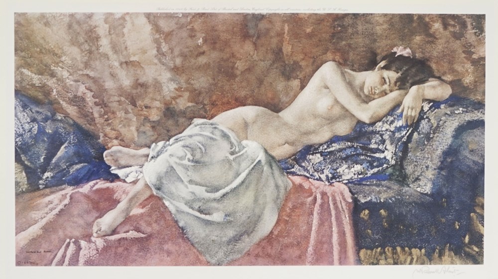 WILLIAM RUSSELL FLINT - Reclining Nude II - Original color collotype