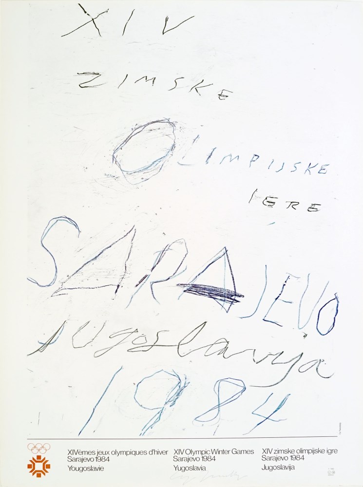 CY TWOMBLY - Sarajevo - Color offset lithograph