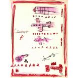 JEAN-MICHEL BASQUIAT - Graft - Crayon, marker, pen, and pencil drawing on paper