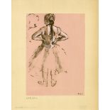 EDGAR DEGAS - Danseuse, vue de dos, les mains sur les hanches - Original color gravure with pocho...
