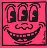 KEITH HARING - Three-Eyed Smiley Face - Color offset lithograph