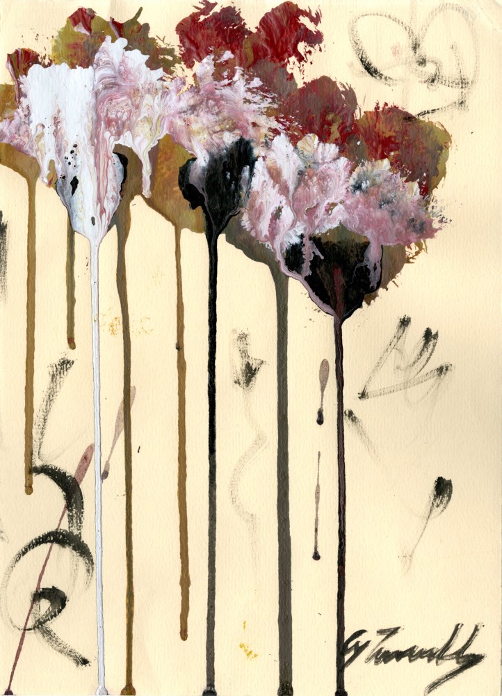 CY TWOMBLY - Untitled Study (#2) - Oil and acrylic on paper