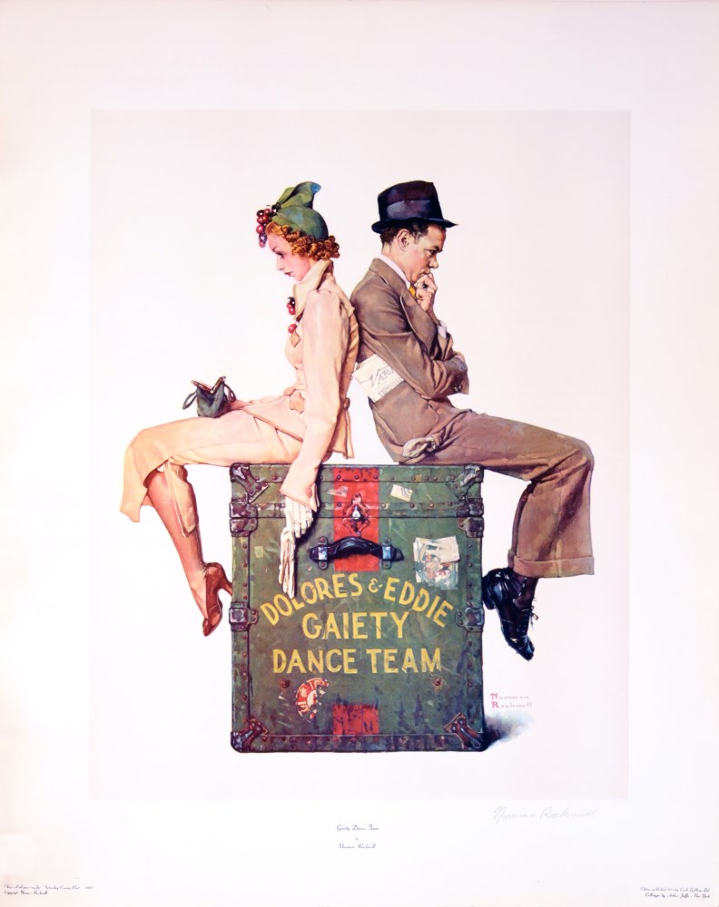 NORMAN ROCKWELL - Gaiety Dance Team - Original color collotype