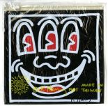 KEITH HARING - Three-Eyed Smiley Face - Color offset lithograph on vinyl
