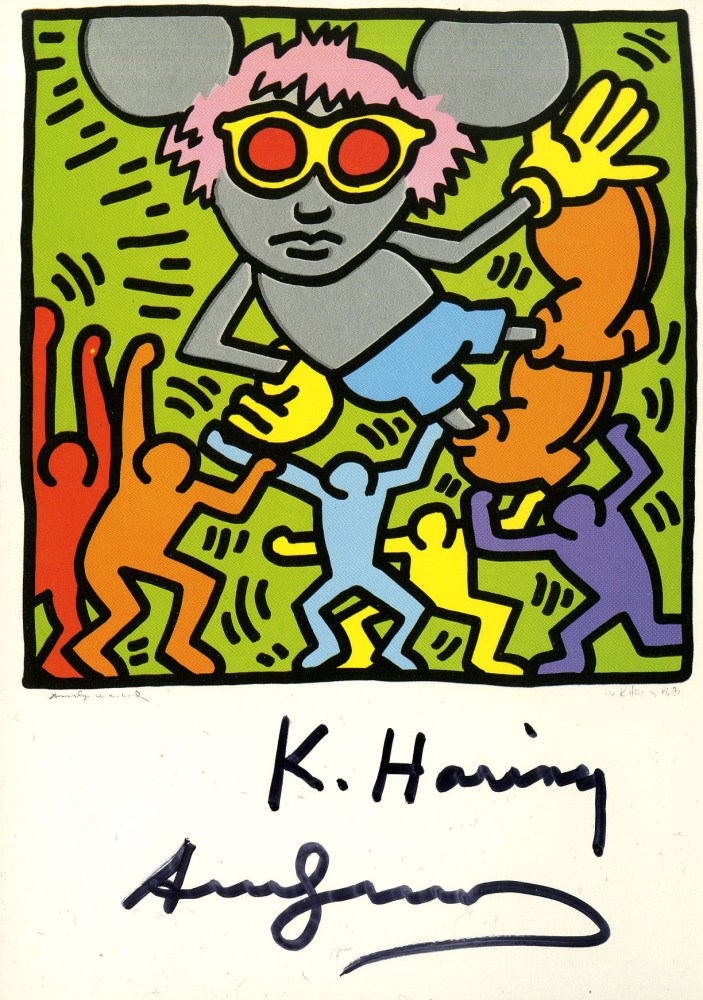 KEITH HARING & ANDY WARHOL - Andy Mouse IV, Homage to Warhol - Color offset lithograph