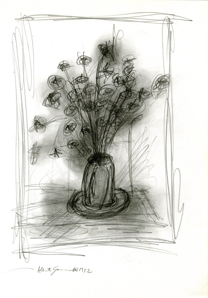 ALBERTO GIACOMETTI - Vase de fleurs - Pencil drawing on paper