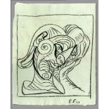 EMIL FILLA - Zeny hlavu doprava (Woman's Head to the Right) - Pencil drawing