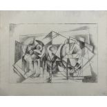 JUAN GRIS - Nature morte Cubiste - Charcoal drawing on paper