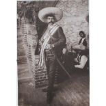 AGUSTIN VICTOR CASASOLA - Emiliano Zapata, Jefe del Ejercito Suriano, con Rifle y Sable - Gelatin...