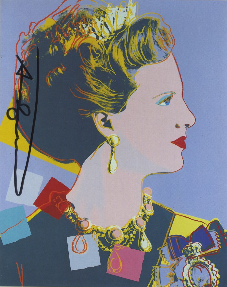 ANDY WARHOL - Queen Margrethe (#1) - Color offset lithograph