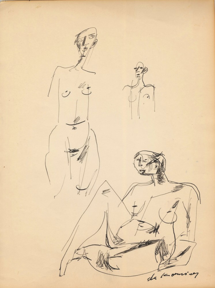 WILLEM DE KOONING - Nude Compositions - Pen and ink drawing on paper