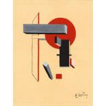 EL LISSITZKY - Proun - Gouache and pencil on paper