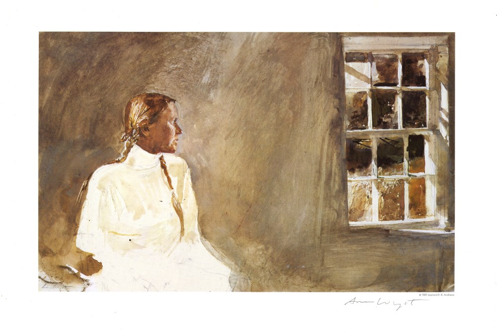 ANDREW WYETH - White Dress - Color offset lithograph