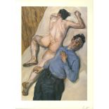 LUCIAN FREUD - Two Men - Color offset lithograph