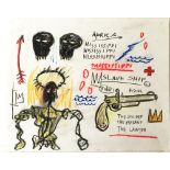 JEAN-MICHEL BASQUIAT - Slave Ship - Oil pastel and pencil drawing on paper