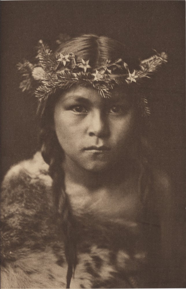 EDWARD S. CURTIS - Blood-red Stars - Original vintage sepia toned photogravure