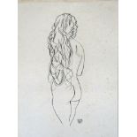 EGON SCHIELE [d'apres] - Stehender Madchenakt mit Langen Haaren - Pencil drawing on paper