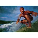 GEORGE SILK - Surfer - Original vintage color photogravure