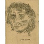 OSKAR KOKOSCHKA - Portrait - Original charcoal drawing