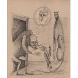 LEONORA CARRINGTON - Sin titulo #2 - Pen and ink drawing on paper
