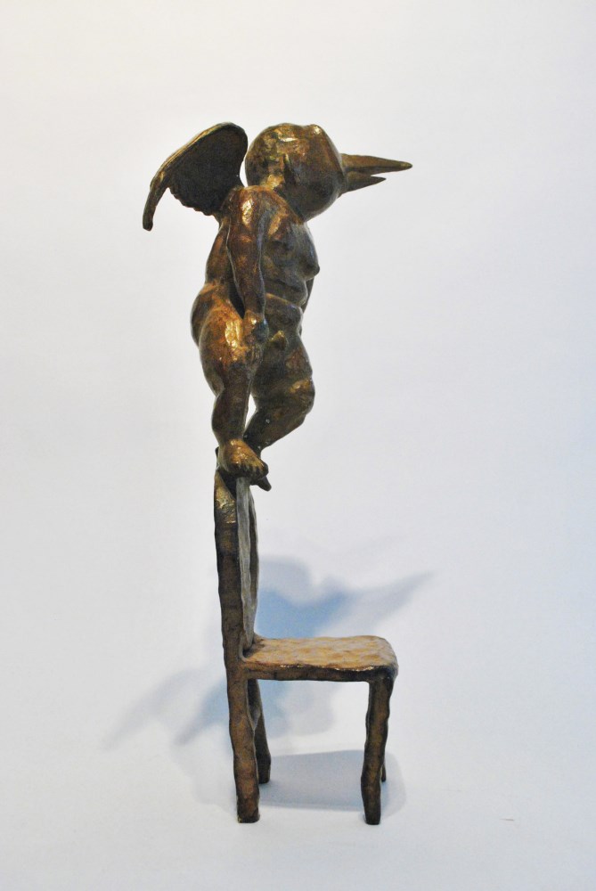 JORGE MARIN [d'apres] - Angel en una Silla III - Bronze sculpture with light brown patina - Image 4 of 5