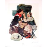 NORMAN ROCKWELL - The Texan - Original color collotype and lithograph