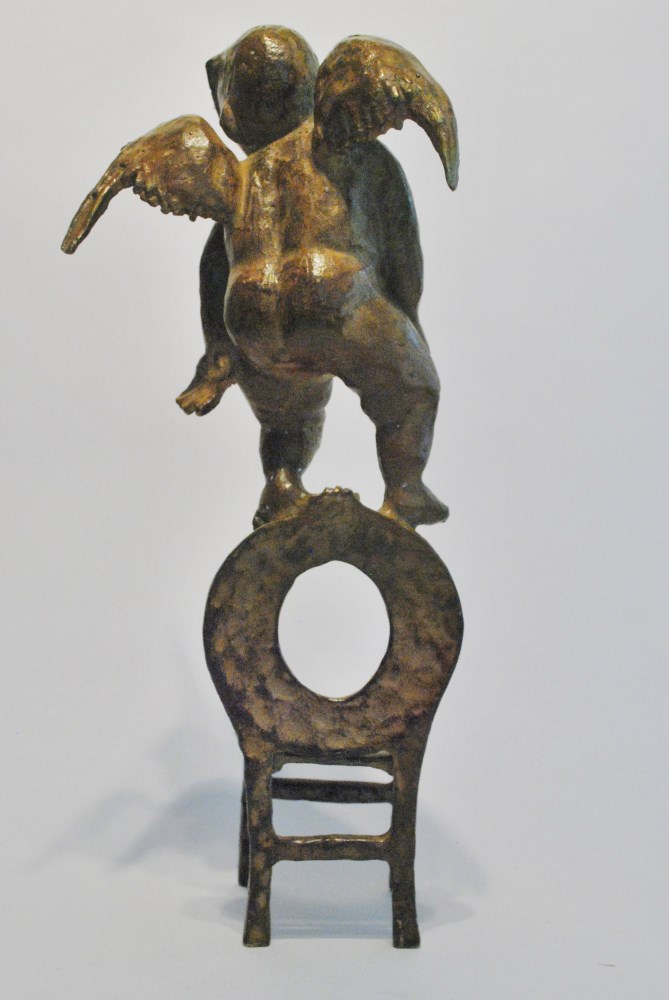 JORGE MARIN [d'apres] - Angel en una Silla III - Bronze sculpture with light brown patina - Image 5 of 5