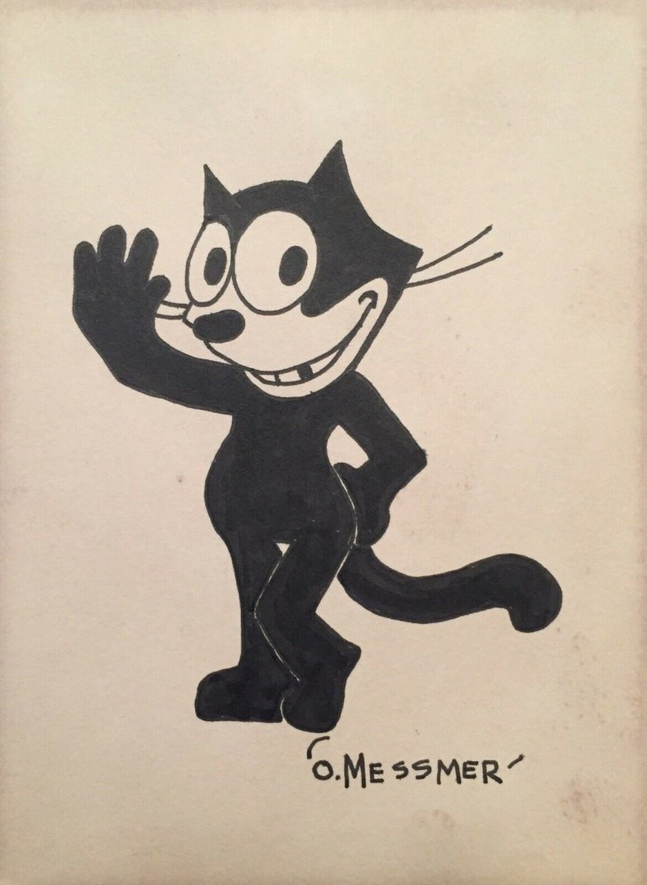 OTTO MESSMER - Felix the Cat Posing #4 - Pen and ink on paper