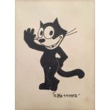 OTTO MESSMER - Felix the Cat Posing #4 - Pen and ink on paper