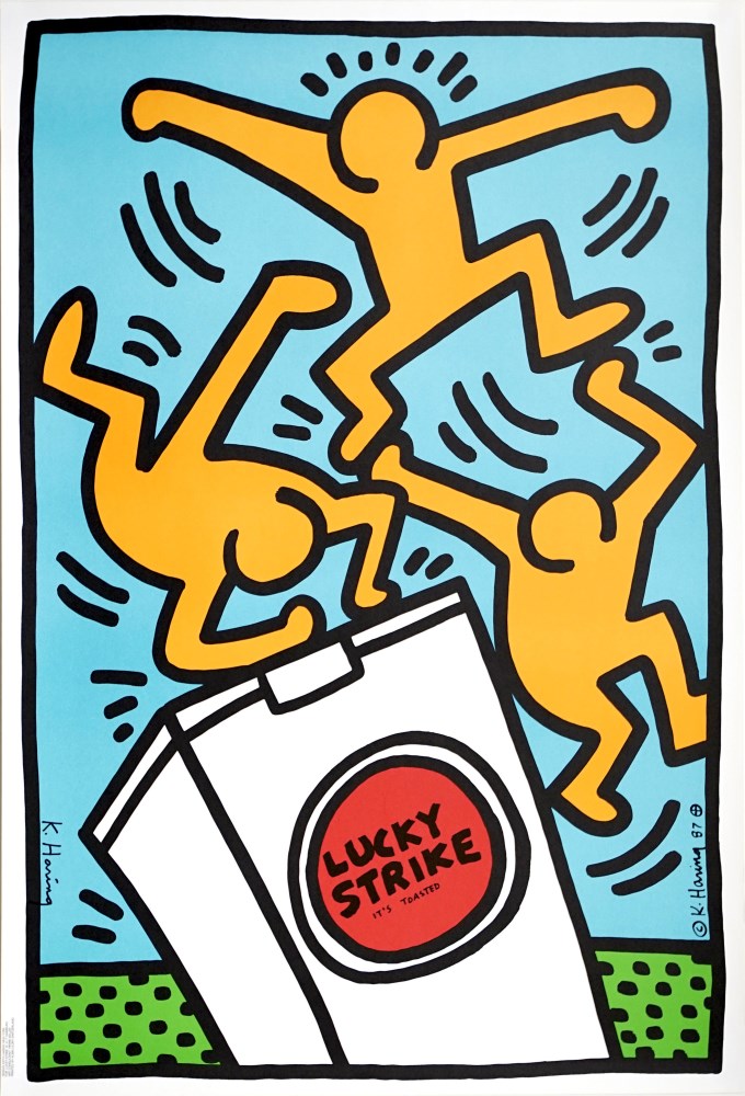 KEITH HARING - Lucky Strike: Blue - Original color silkscreen