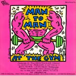 KEITH HARING - Man to Man: At the Gym - Original color offset lithograph