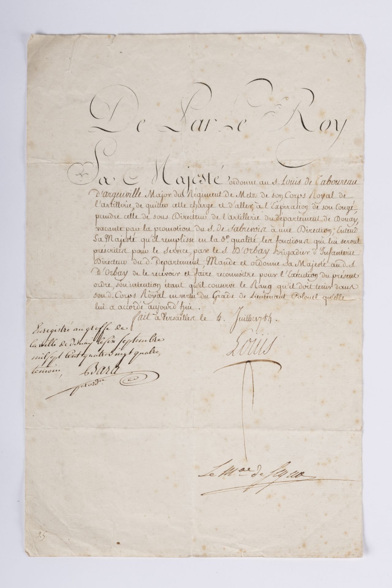 France, Louis XVI: lettre portant la signature de Louis XVI. Lettre manuscrite portant sur un