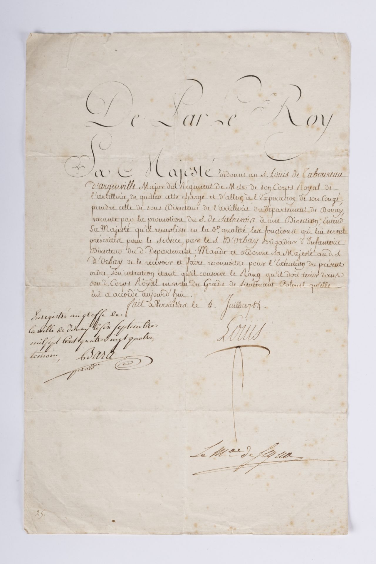 France, Louis XVI: lettre portant la signature de Louis XVI. Lettre manuscrite portant sur un - Image 2 of 2