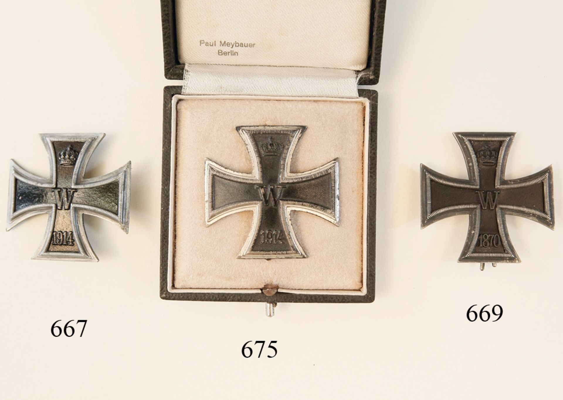 Eisernes Kreuz I.Klasse, 1914Einteilig. Nicht magnetisch. Hersteller Meybauer, Berlin. Im Etui.