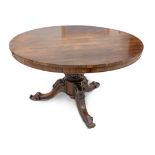 A VICTORIAN ROSEWOOD HALL TABLE