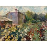 Attributed to Arnold Balwe (German 1898 - 1983) HOUSE WITH FLOWERING GARDEN