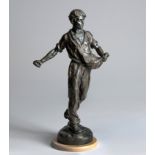 A FRENCH SPELTER FIGURE OF A SEED SOWER