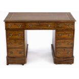 A VICTORIAN MAHOGANY PEDESTAL DESK