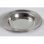A DUTCH ELECTROPLATE CHRISTENING PLATE BY GEORG NILSSON, CIRCA 1920