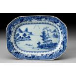 A CHINESE BLUE AND WHITE PLATTER, QING DYANSTY, QIANLONG, 1735 - 1796