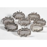 EIGHT SOUTH AFRICAN SILVER PLACE CARD HOLDERS